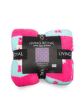 Throw Blanket - Checkered w/ Nutcrackers & Snowflakes - Pink