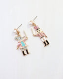 Mouse King and Nutcracker Earring Pink