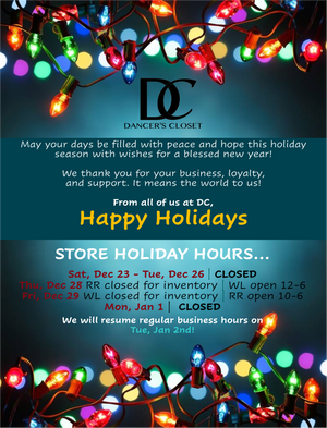 Happy Holidays from Dancer's Closet