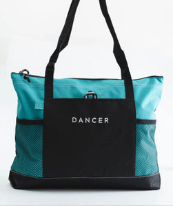 DANCER embroidered Tote Bag Turquoise